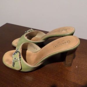 Women's COACH Daryn Heels, Lime Green, Size 10, Good Condition